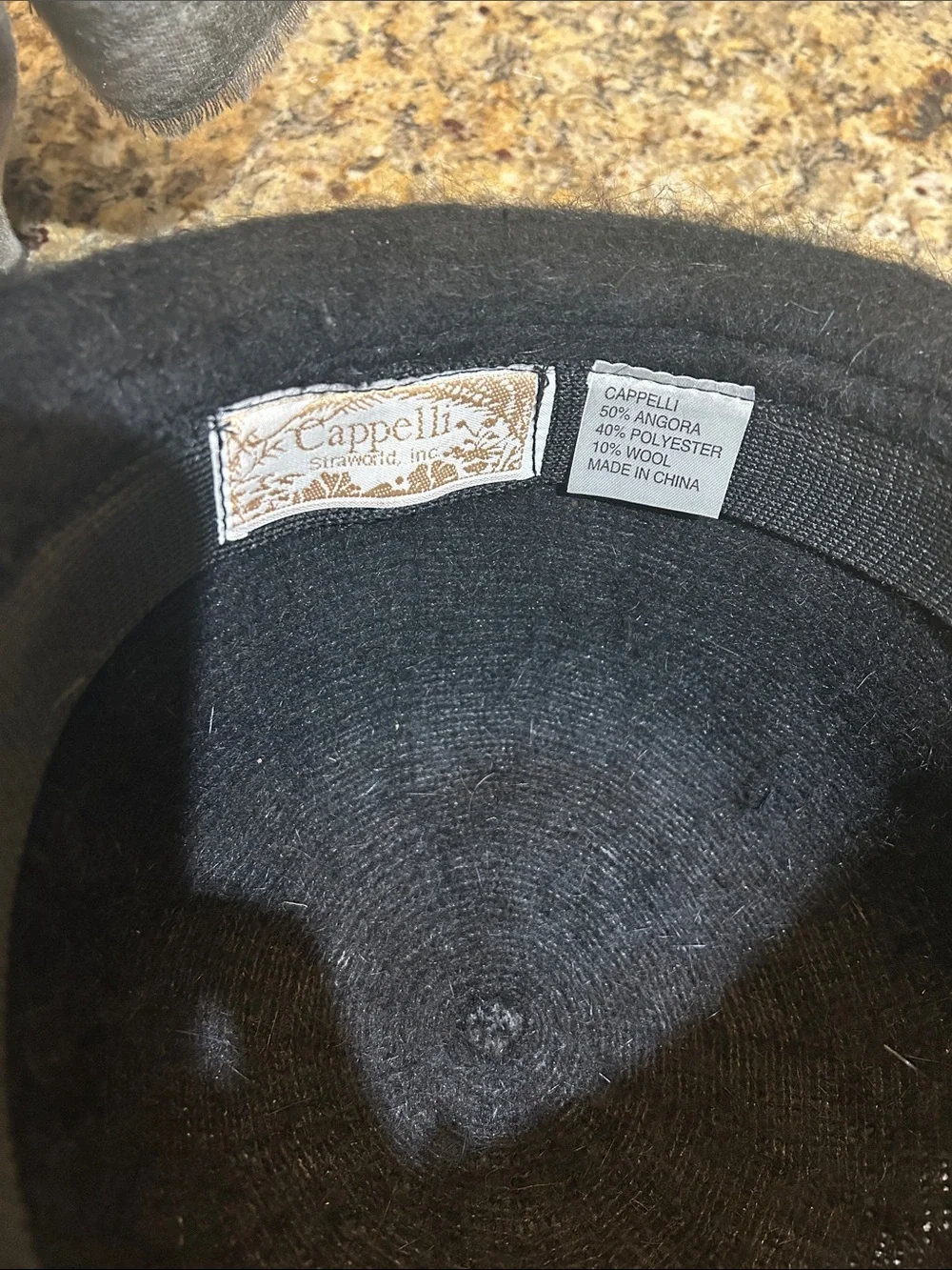 Capelli Straworld OSFM Black Angora Bowler Hat with Crystal Accents